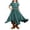 a-Dark Green9843, variant on VNKIDY Girls Kids Solid Color Short Sleeve Crewneck Maxi Dress Elastic Waist Ruffled Hem Flowy Casual Dress For Daily Party Wear Adorable Dress