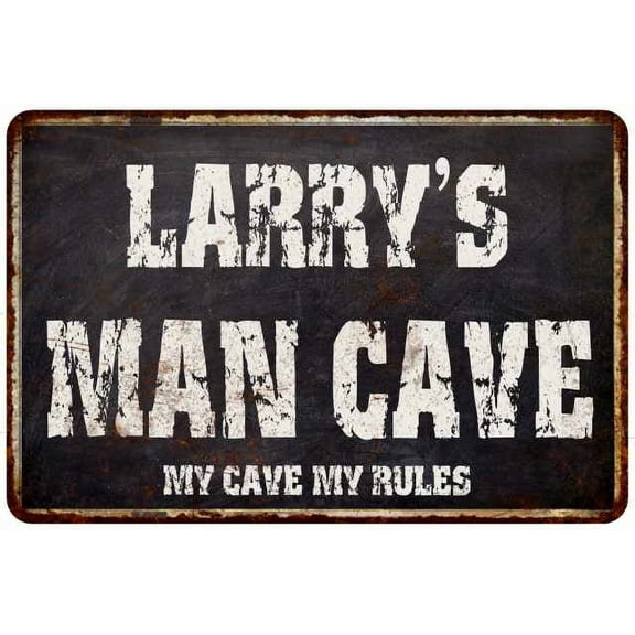 LARRY'S Man Cave Black Grunge Sign Home Décor Gift Cave Funny 112180004196