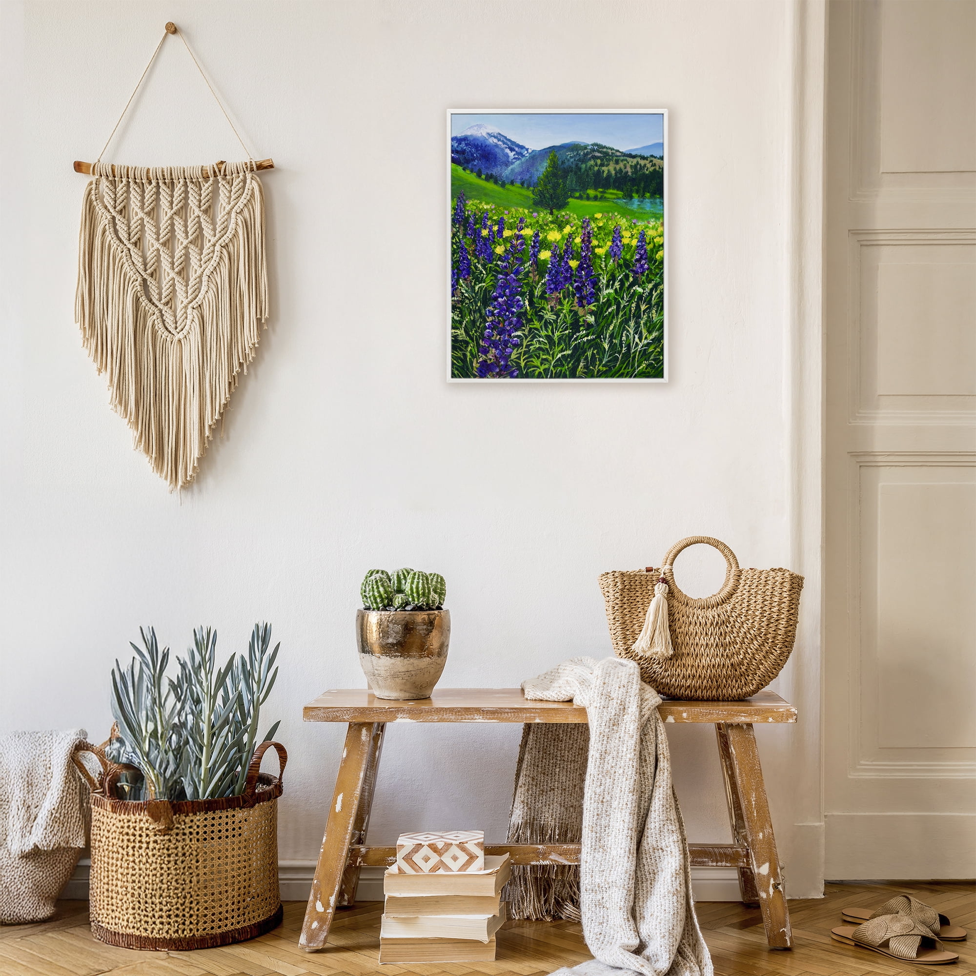 Stupell Industries Flower Speckled Valley White Framed Giclee Art, design by Lee Ann Zirbes