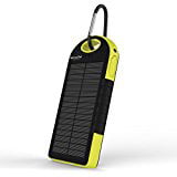 Portable Solar Charger for iPhone 7, iPhone 6 Plus, iPhone 5, iPad Pro, Galaxy S6 Edge and Tablets | Shockproof and Water