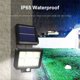 thumbnail image 3 of Lámpara solar potente para exteriores con sensor de movimiento, 120 LED, luces solares de iluminación blanca a prueba de agua para jardín, terraza, patio, puerta, luz de seguridad para estacionamiento, 3 of 5