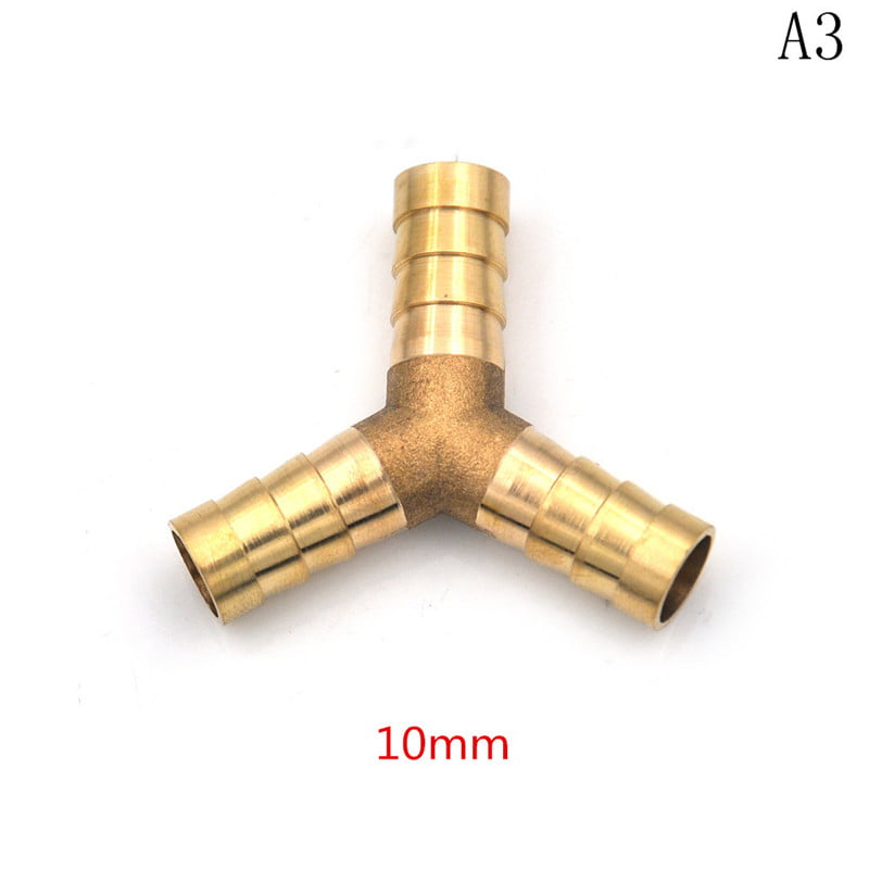 Brass 'Y' Barbed Hose Splitter/Joiner/Connector 4-19mm Water Air Fuel Tubing ID 