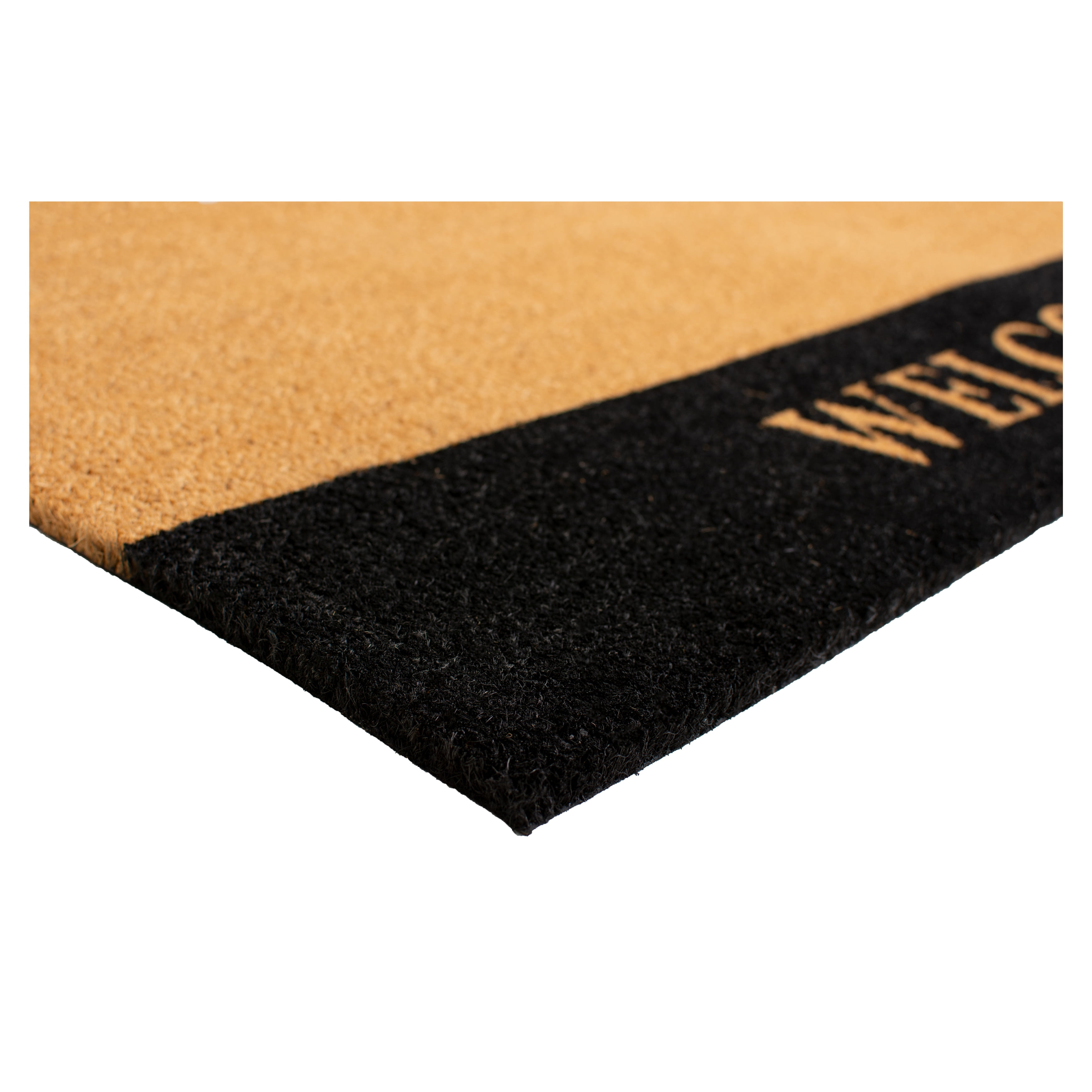 Welcome Black Stripe Doormat, 24" x 36"