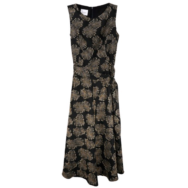 Akris Robe de Pissenlit Ceinturée Noire / Or pour Femmes - 4