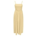 thumbnail image 4 of Wdgfv Women's Summer Smocked Maxi Dress Spaghetti Strap Flowy Swing A-Line Casual Beach Long Dress, 4 of 5