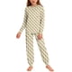 thumbnail image 2 of Conjuntos de blusa y camisa de manga larga con cuello redondo para niños y niñas de 5 a 14 años con estampado y bolsillo. Conjunto de top y pantalón de manga larga., 2 of 9
