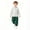 Green A, variant on Zpanxa Boys Summer Outfits Kids Summer Solid Color Sports Long Sleeve Round Neck Two Piece Outfit Army Green 7 Years