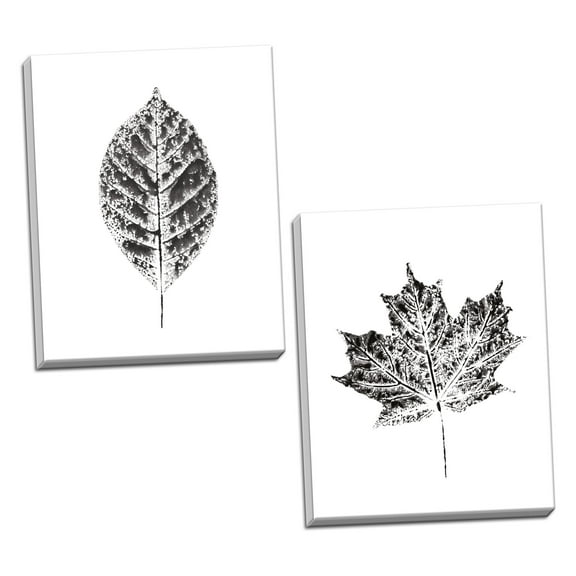 Gango Home Decor Contemporary Harvest Sentiments I & V BW by Moira Hershey (Ready to Hang); Two 11x14in Hand-Stretched Canvases