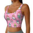 thumbnail image 2 of Fotbe pink Holiday Joy Sujetador Deportivo Largo sin Aros para Mujer con Almohadillas y Soporte Medio, Transpirable y Absorbente, Camiseta Tipo Chaleco o Tank Top-X-Large, 2 of 8