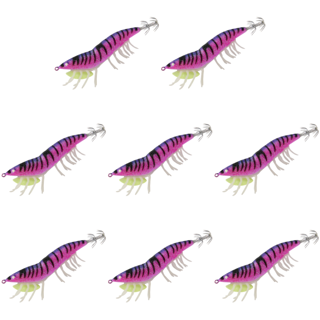 Señuelo Luminoso para Pesca Mar Camarón Patas Blandas Anzuelos Calamar Cebo () Púrpura