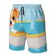 thumbnail image 4 of Cauagu Cute Dog In Bath Print Men's Swim Trunks,Hawaiian Bathing Suit Swimsuits Beach Shorts with Pockets for Men Quick Dry Swimming Board Shorts-Small, 4 of 6
