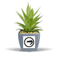 thumbnail image 1 of Black Marine Life Shrimp Illustration Fake Pineapple Flower Pot Vase Mini Decor, 1 of 3