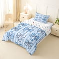 thumbnail image 5 of Erosebridal Blue Princess Bowtie Twin Comforter Sets For Kids Girls,Modern Geometric Stripes Lines Bedding Set,Reversible,2 Pieces, 5 of 7