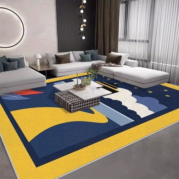 1PC Abstract Style Area Carpet Partial Carpet, Lightweight Washable Easy-to-Tidy Carpet Mat Festival Gift, Suitable for Living Room, Bedroom, Dining Room, Office, Balcony, Room Accessones
