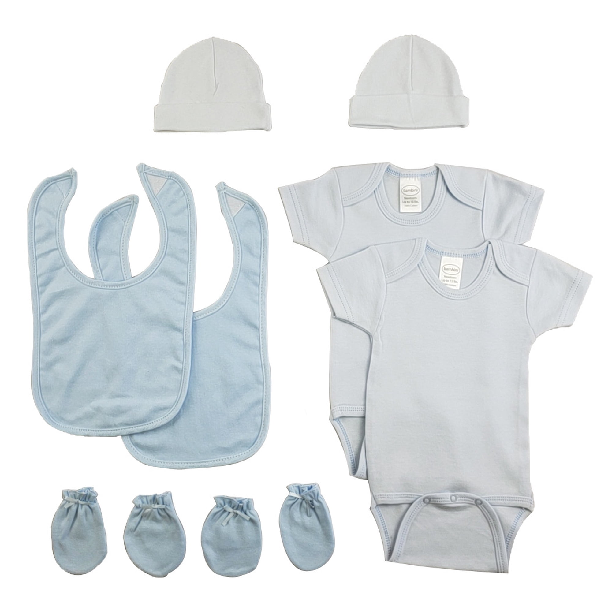 CS-0180 Baby Clothes Set, Blue & White - Newborn