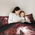thumbnail image 5 of Castle Fairy Floral Butterflies Bedding Comforter Set 2pcs for Boys Girls,Gothic Floral Rose Skull Twin Comforter Sets Microfiber,Abstract Gradient Breathable Bedding Set,Lightweight Room Decor, 5 of 8
