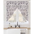 thumbnail image 2 of Spring Flowers Swag Valances for Windows, Farmhouse Purple Pastoral Floral Leaf Rod Pocket Sheer Valances for Large Windows, Swag Toppers Light Filtering for Kitchen Living Room 2 Panels 36''x63'', 2 of 6