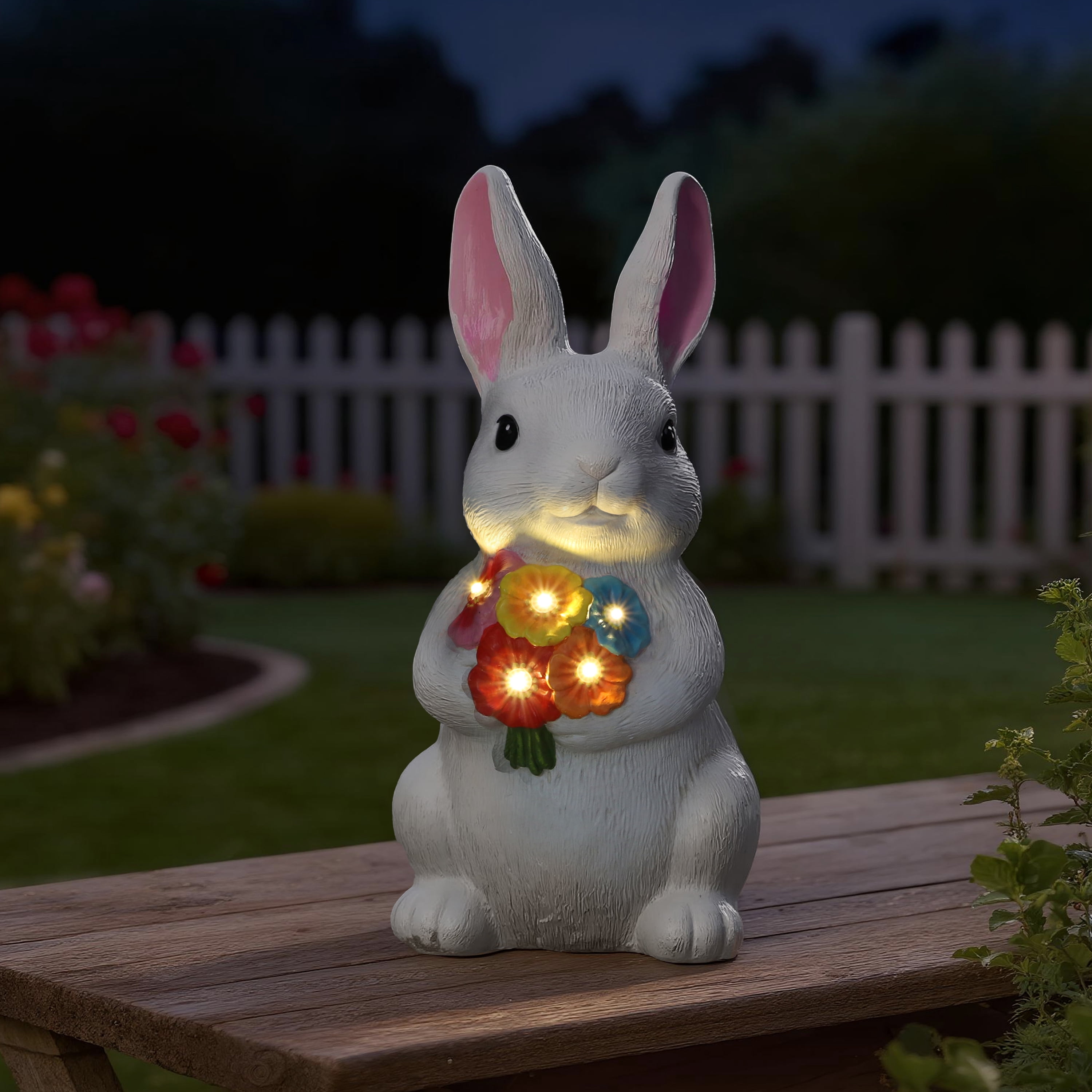 Mainstays Solar Bunny Garden Statue