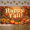 thumbnail image 5 of Rustic Design Happy Y'all Pumpkin Fall Banner Decorative Leaves Colorful Autumn Theme for Thanksgiving Celebration Home Decoration Festival Decor, 5 of 9