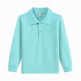 thumbnail image 4 of HCNTES Polo Shirts For Boys 4T Boys Sweater Boys' School Uniform Long Sleeve Polo Shirt, Button Closure, Comfortable Fabric A7 SHIRT(Green,3-4 Years), 4 of 4