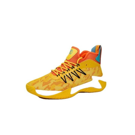 

Difumos Men Running Sneaker Breathable Basketball Shoes Durable Sneakers Training Comfortable Sport Shoe Fashion Yellow 6