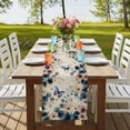 thumbnail image 4 of Table Runners 90 Inches Long Dress Scarves, Weeping Blue Floral Farmhouse Coffee/Dining/Kitchen Table Runner for Living Room, Spring Butterflies Flowers Linen 13x90 Inch, 4 of 9