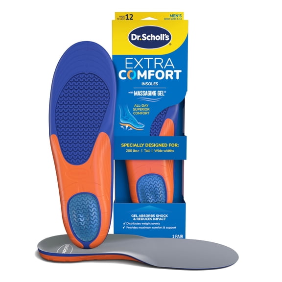 Dr. Scholl's® Extra Comfort All-Day Insoles with Gel, Trim to Fit , Mens Shoe Sizes 8-14, 1 Pair