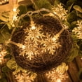 thumbnail image 3 of 40 luces LED de Navidad de 20 pies con copos de nieve, luces de hadas, 8 modos, impermeables, extensibles para interior, exterior, boda, cumpleaños, árbol de Navidad, decoración de jardín (blanco) Adepaton CZJJ-HY89-1, 3 of 5