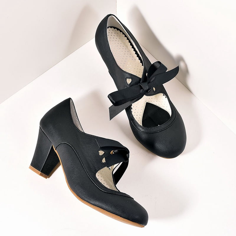 ladies black patent court shoes