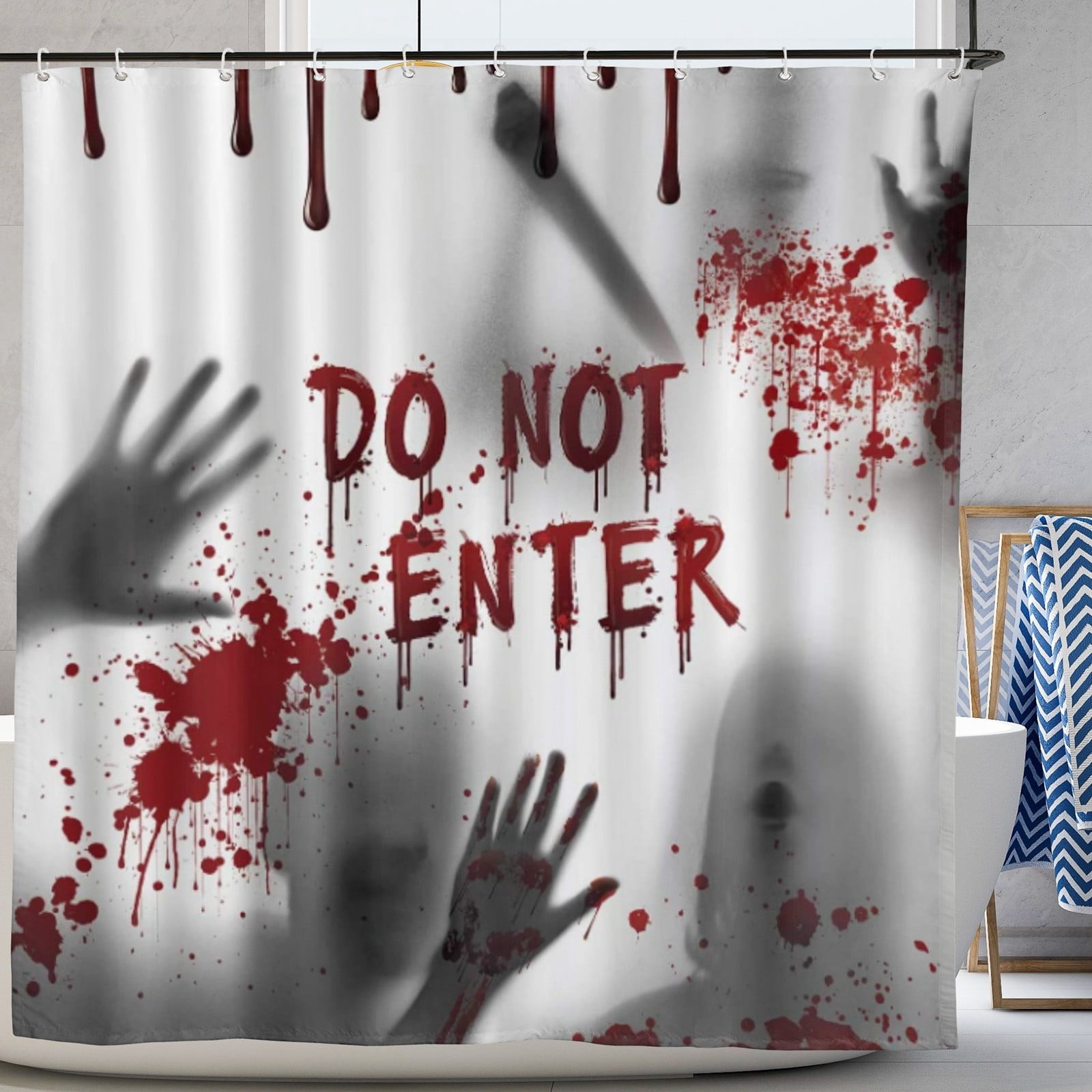 Halloween Shower Curtain with Bloody Hands for Halloween ...