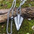 thumbnail image 2 of Colgante de doble cara de acero inoxidable con runas vikingas y mitología nórdica, cadena larga, joyería para hombre con personalidad, 2 of 6
