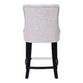 thumbnail image 6 of WestinTrends Hayes 24" Upholstered Wood Counter Stool with Tufted Back (Set of 3), Black/Light Gray, 6 of 10