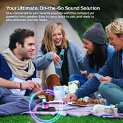 Monster Mag Flux Magnetic Bluetooth Speaker, 5W Portable Wireless Speaker with Multicolor LED Lighting, Magnetic Base & TWS Pairing, MicroSD Playback