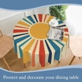 thumbnail image 5 of Odenmar 60 Inch Round Tablecloth, Waterproof Washable Table Cover, Colorful Sunburst Stripe Table Cloth for Dining Table, Indoor Outdoor Patio Picnic Farmhouse Decor, 5 of 7