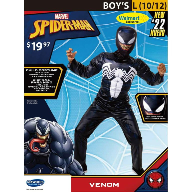 Marvel Venom Child Poly Jersey Halloween Costume Size Large. Ages 8+ 