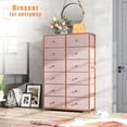 EnHomee Tall Dresser for Bedroom 12 Drawer Pink Dressers&Chests of