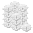 thumbnail image 1 of 100 Count Clear Plastic Hinged Clamshell Takeout Tray Food Clamshell Containers for Dessert, Cakes, 1 of 5