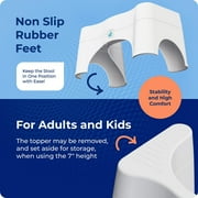Squatty Potty 2.0 Adjustable Toilet Bathroom Stool, 7in - 9in, White