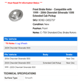 thumbnail image 2 of Front Brake Rotor - Compatible with 1999 - 2006 Chevrolet Silverado 1500 Extended Cab Pickup - Centric, 2 of 2