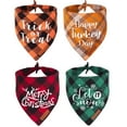 thumbnail image 1 of Bandana para perro ADOGGYGO a cuadros para Halloween y Navidad, paquete de 4, 1 of 6