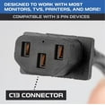 thumbnail image 3 of Iron Forge Cable 2 Pack of 6 Ft Power Cords for TV Computer or Monitor (NEMA 5-15P to C13) - 18/3 Replacement Audio & Video Power Cable, Black, 3 of 5
