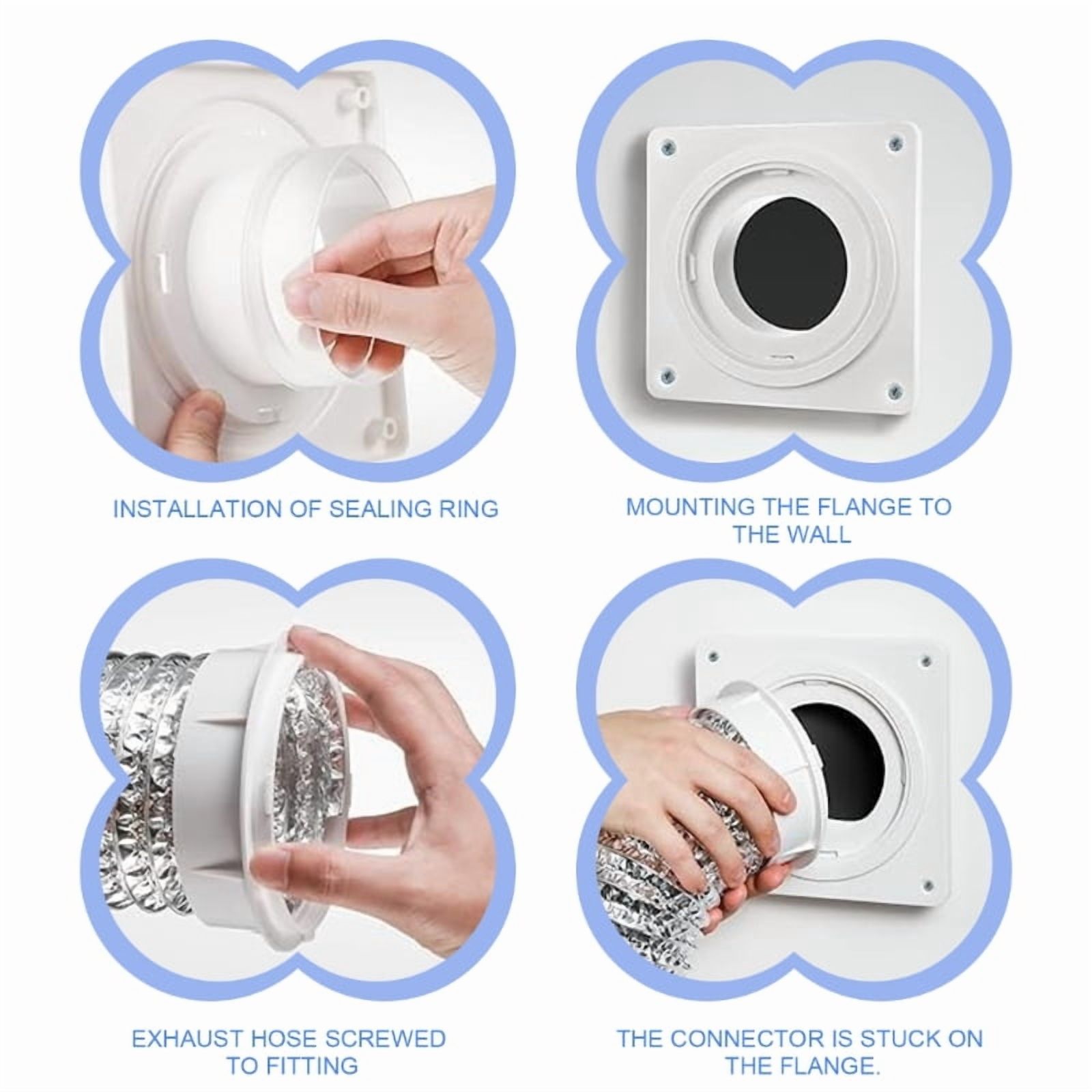 Dryer Vent Connector Kit Dryer Vent Wall Plate Twist Lock Dryer Duct Connector Kit for Dryer Washer Bathroom Laundry
