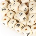 thumbnail image 1 of Espaciador de collar, 300 piezas de cuentas de madera, cuentas de letras de cubo redondo, suministros para hacer joyas, elegantes y modernos, 1 of 12