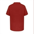 thumbnail image 4 of Olyvenn Linen Shirts for Women 2025 Spring Summer Button Down V Neck Short Sleeve Solid Color Tops Beach Fashion Clothes Red XL, 4 of 6