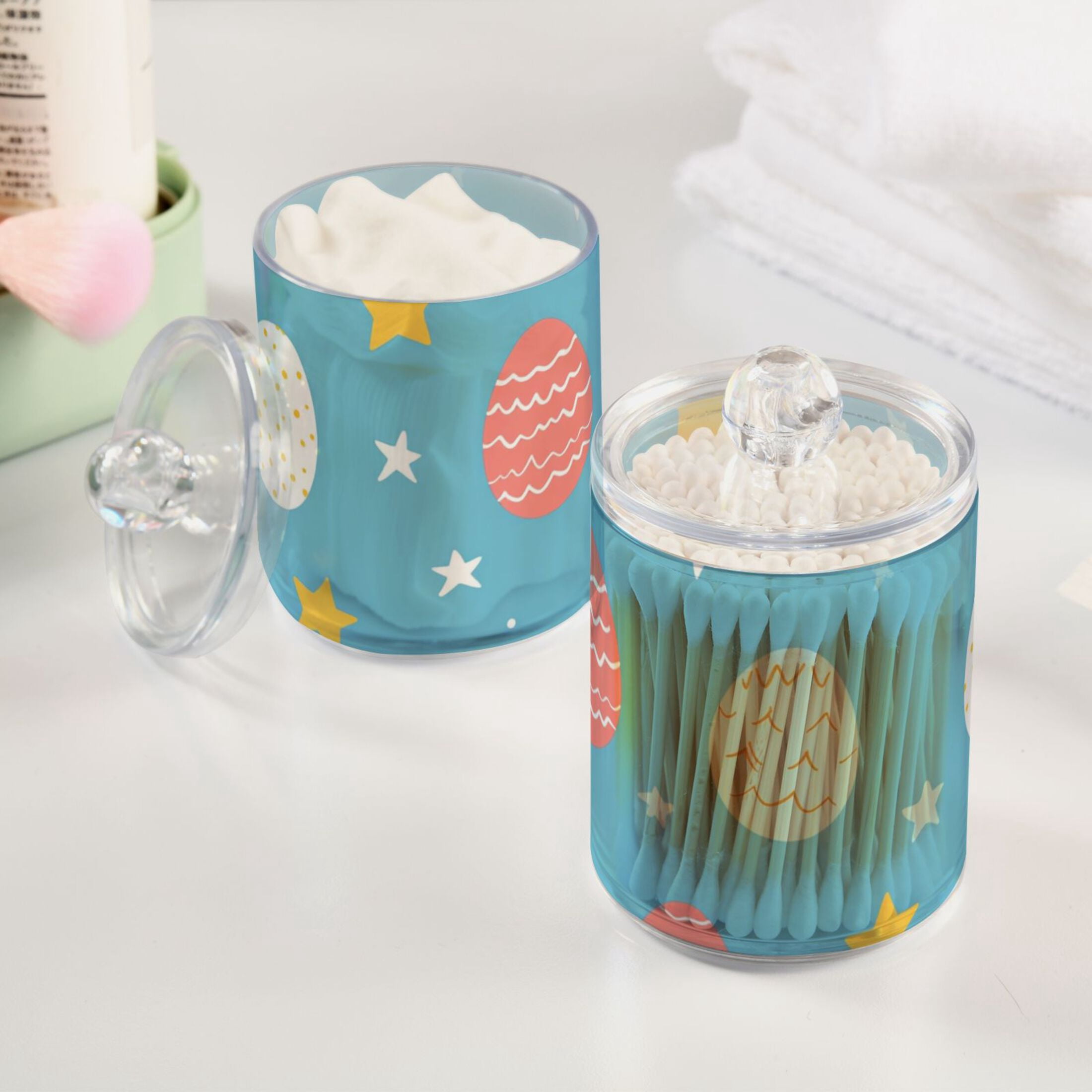 Ckdifva Easter Eggs Storage Jar with Lid Acrylic Organization Storage Containers Set of 4