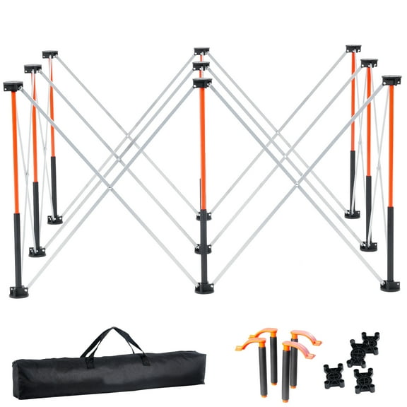 KFFKFF Portable Folding Workstand, 4.15 x 2.18 ft Collapsible Workbench, 2500 lbs Load Capacity, Foldable Design with Storage Bag, Tabletop Not Included, Ideal for Garage, Workshop, and Outdoor Use