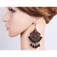 thumbnail image 3 of Gothic Lace Dangle Earrings Vintage Rhinestone Teardrop Dangle Earrings - Red, 3 of 3