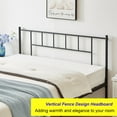 thumbnail image 4 of VECELO 3-Piece Bedroom Set with Queen Metal Platform Bed Frame with Headboard and Two Black Nightstands, 4 of 9