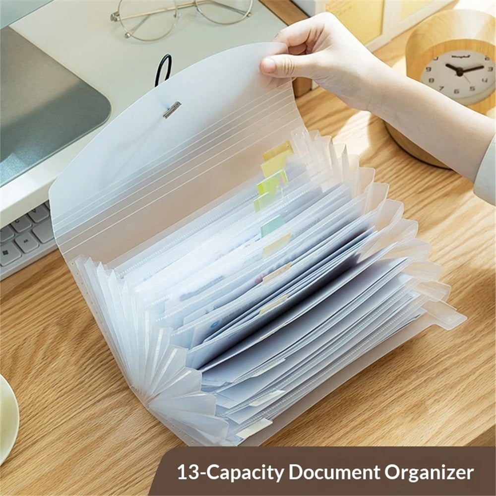 2 pack 13-Pocket Expanding File with Button & String Closure, Junior Size, Coupon Accordion File Folder Mini Organizer Coupon Binder Wallet for Cards Bills Receipts Checks Invoice Pouch（only bag）