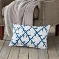 thumbnail image 2 of Greendale Home Fashions 22" x 14" Blue Lattice Cotton Canvas Decorative Pillow, 2 of 4
